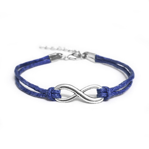 Bracciale blu infinito argento - bracciale,