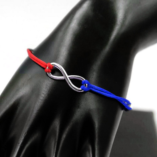 Bracciale infinito rosso blu - rosso, e